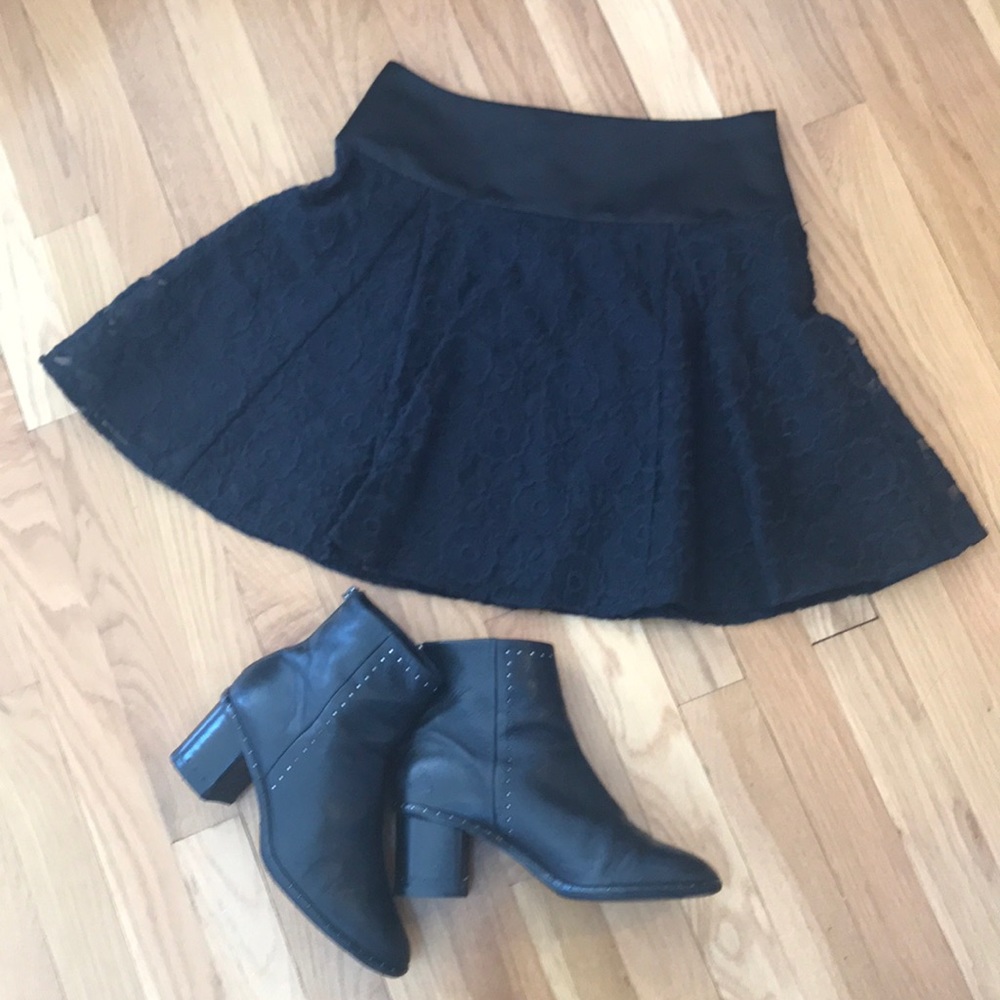 JACK WILLS Black Broderie Lace Skirt US 4 UK 8 S